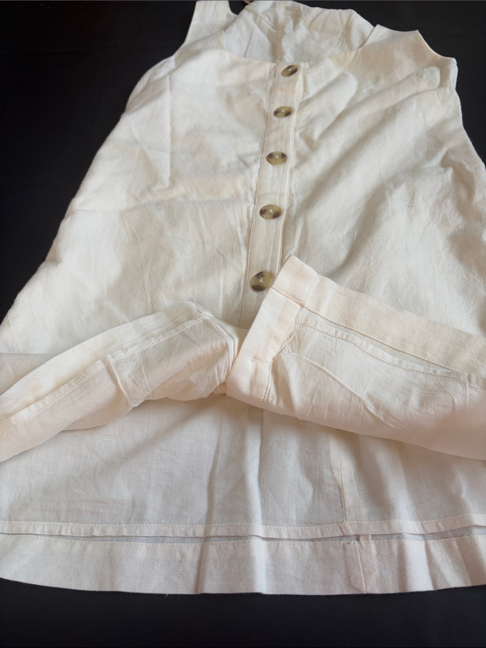 NWT BILA77 Keli Ivory Linen Blend Button Front Mini Dress Size S - Picture 8 of 14